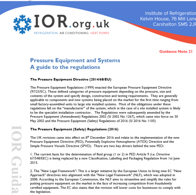 Pressure equipment and systems guide to regulations